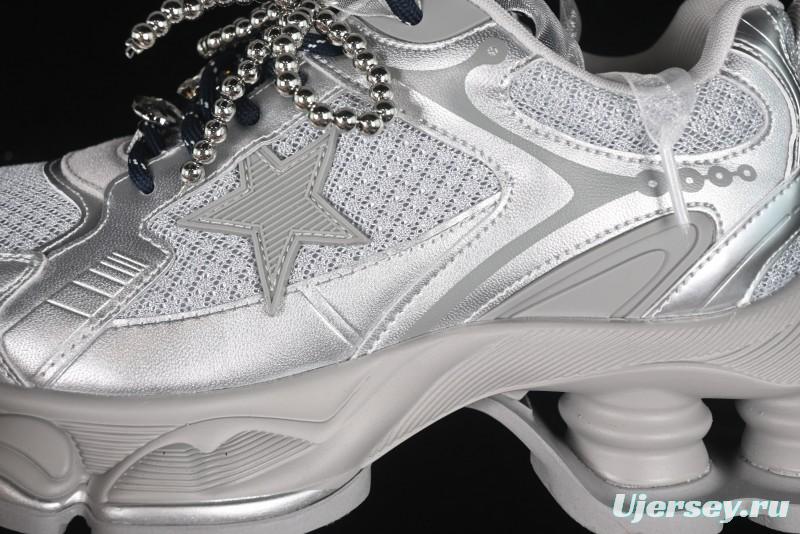 GG-CC Star Same Style Lace-up Hollow Out Dad Shoes with 5cm Height Increase - G25X269