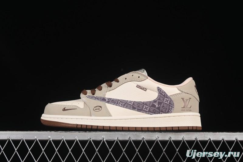 Nike Travis Scott x Fragment Design x Air Jordan 1 Low OG SP AJ1 LV Collaboration Sneakers - XS2024-060