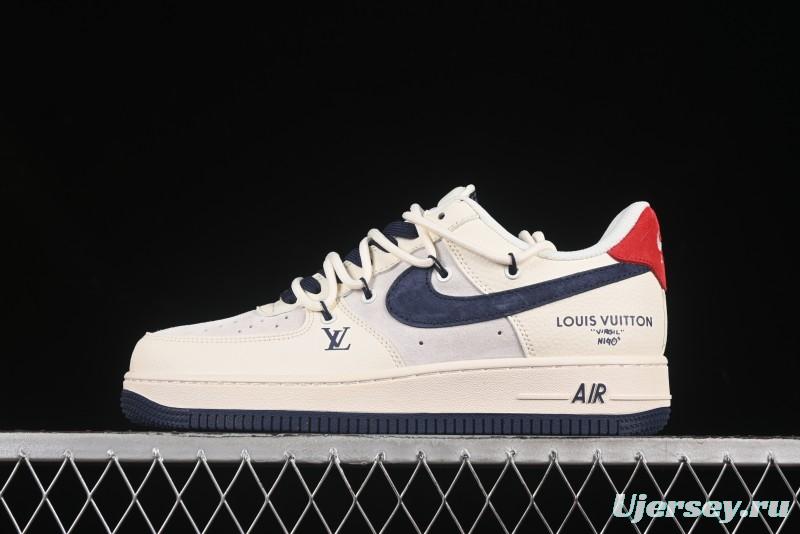 Nike Air Force 1 '07 Low LV Collaboration Blue Swoosh Drawstring Casual Sneakers - DM6868-083