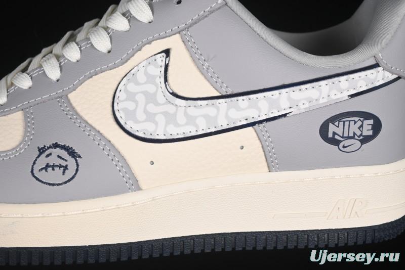 Nike Air Force 1 '07 Low Kaws Collaboration Beige Grey Casual Sneakers - KK1988-077