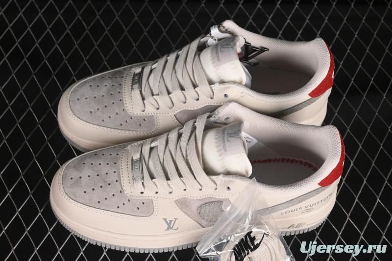 Nike Air Force 1 '07 Low LV Collaboration Beige Grey Snake Swoosh Casual Sneakers - XX3168-130