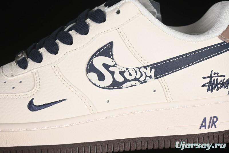 Nike Air Force 1 '07 Low Stussy Collaboration Cartoon Swoosh Casual Sneakers - ZH2598-309