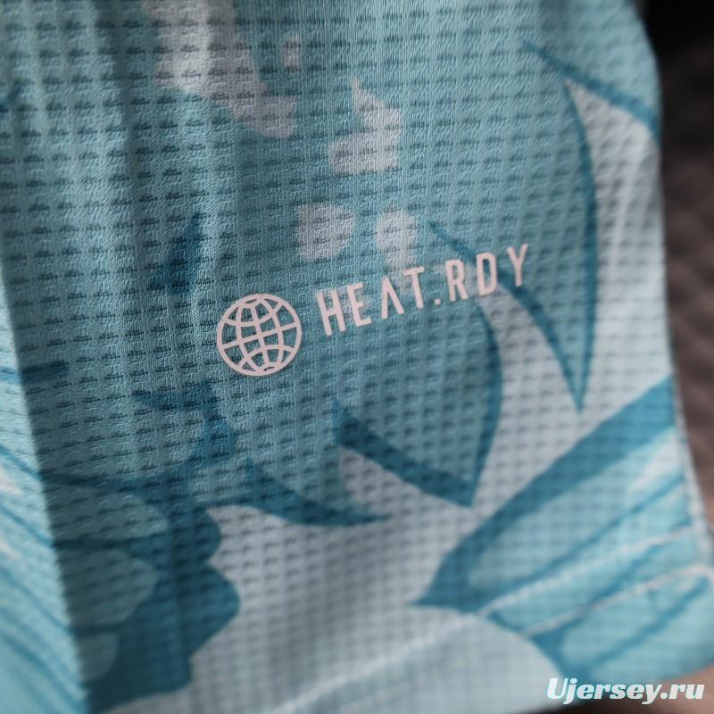 Player Version 2025 Algeria Light Blue with Tropical Leaves Pattern Jersey