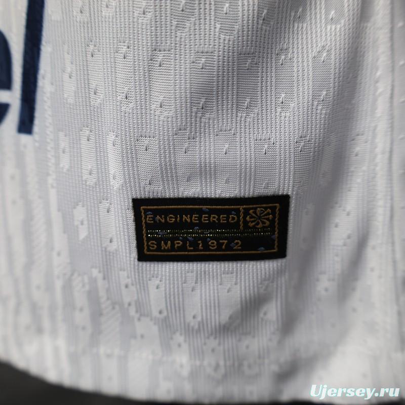 Player Version 25/26 Club America Away White with Navy and Gold Eagle Crest Jersey