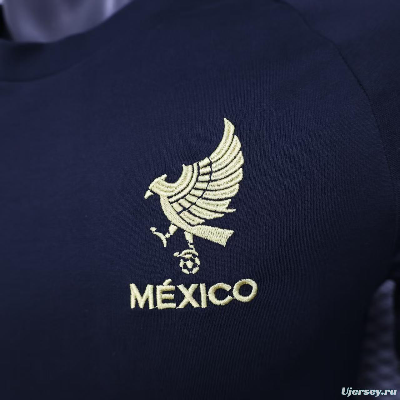 2025 Mexico Cotton Black Casual T-Shirt