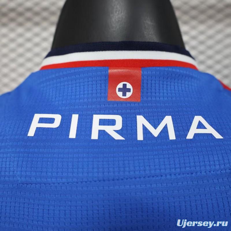 Player Version 25/26 Cruz Azul Home Blue with Digital Pixel Pattern Jersey