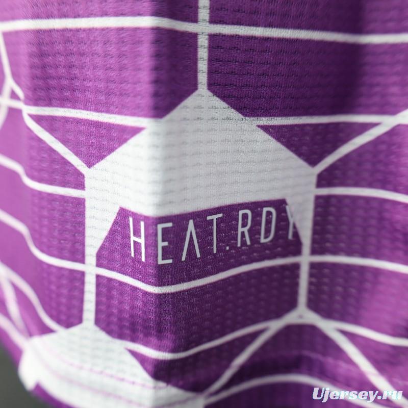 Player Version 2025 Algeria White with Purple Honeycomb Pattern Jersey