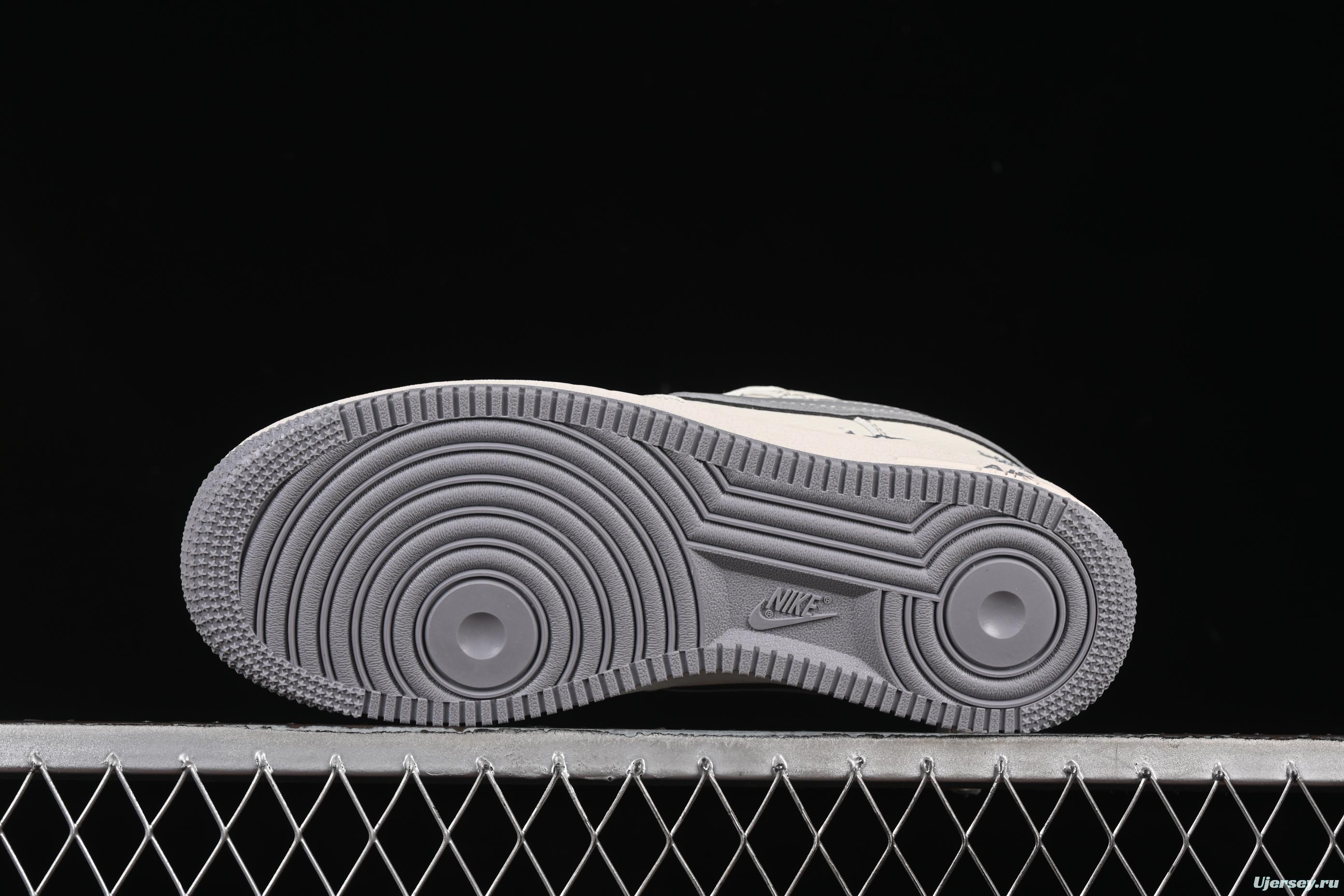 Nike Air Force 1'07 Low Stussy Collaboration Beige Mini Swoosh Casual Sneakers - HH7518-060