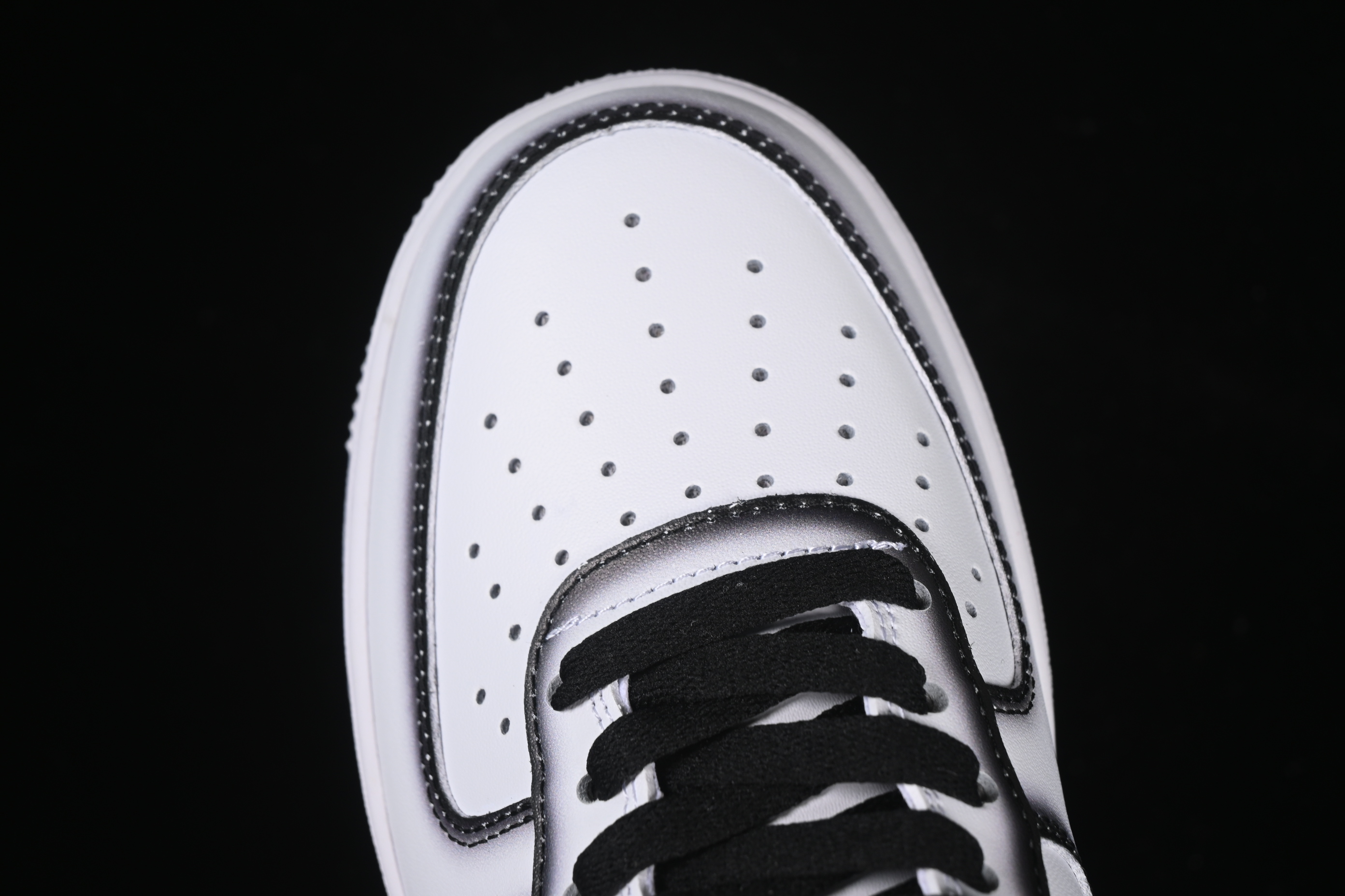 Nike Air Force 1'07 Low Casual Sneakers with Black Border, Green Swoosh & Gold Embroidery - ZH0316-075