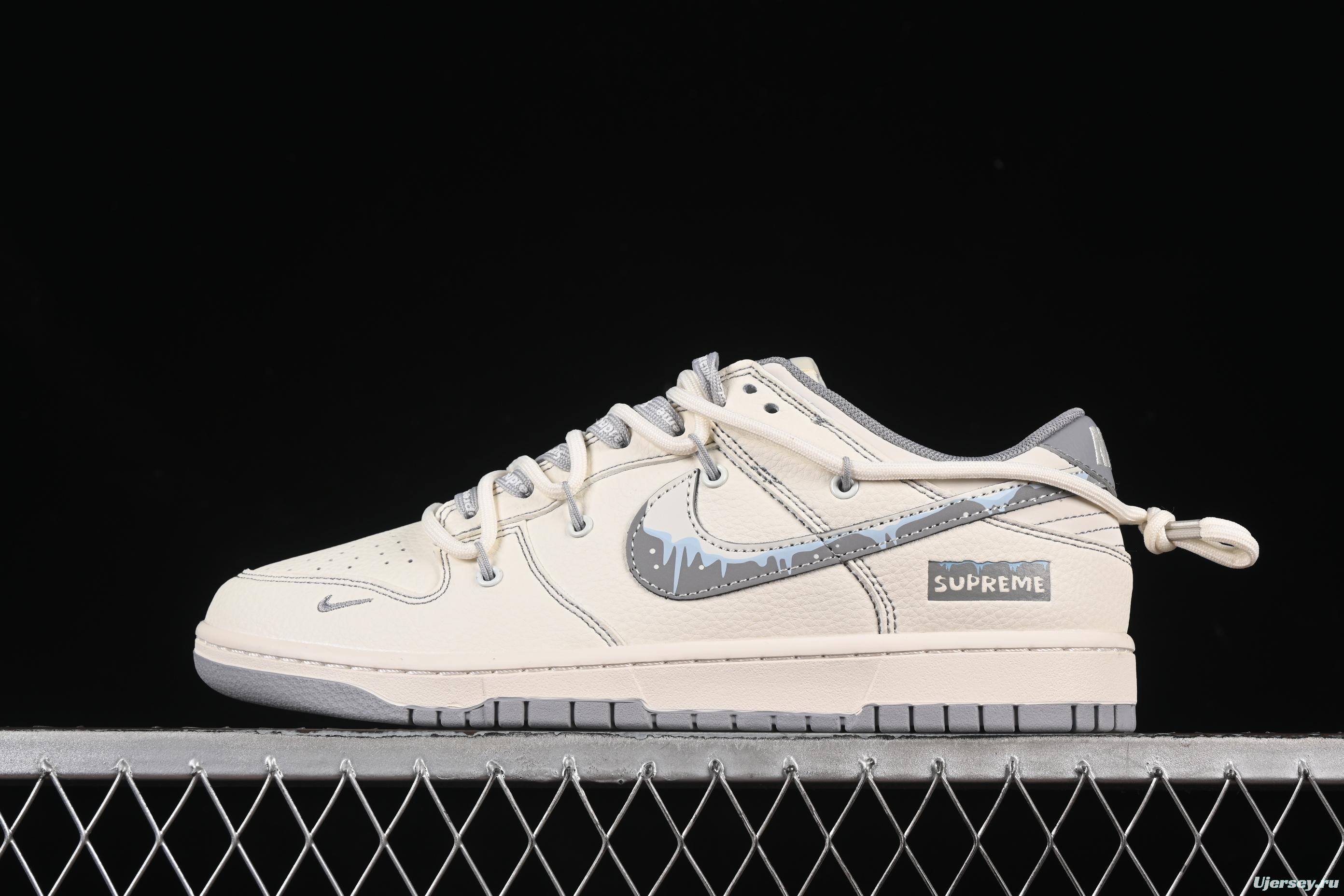 Nike SB Dunk Low Supreme Series Strap White Graffiti Swoosh Anniversary Custom Low-Top Casual Skate Shoes - DM6868-080