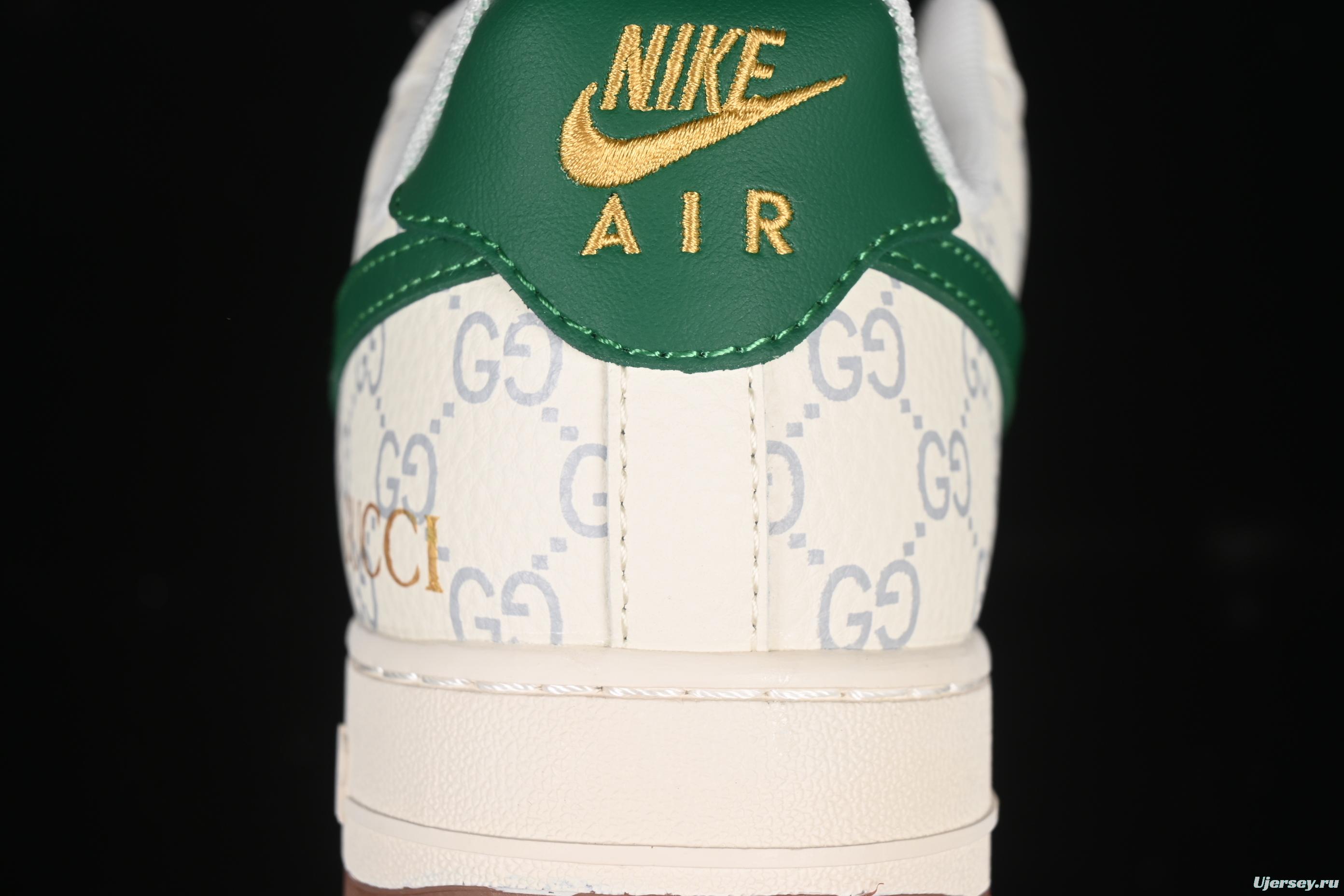 Nike Air Force 1 '07 Low Gucci Collaboration Brown Sole Green Swoosh Casual Sneakers - JJ2508-711