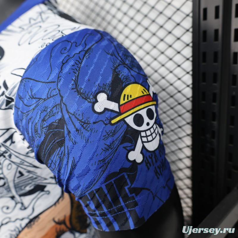 Player Version 2025 Japan Blue/White with One Piece Manga Jersey