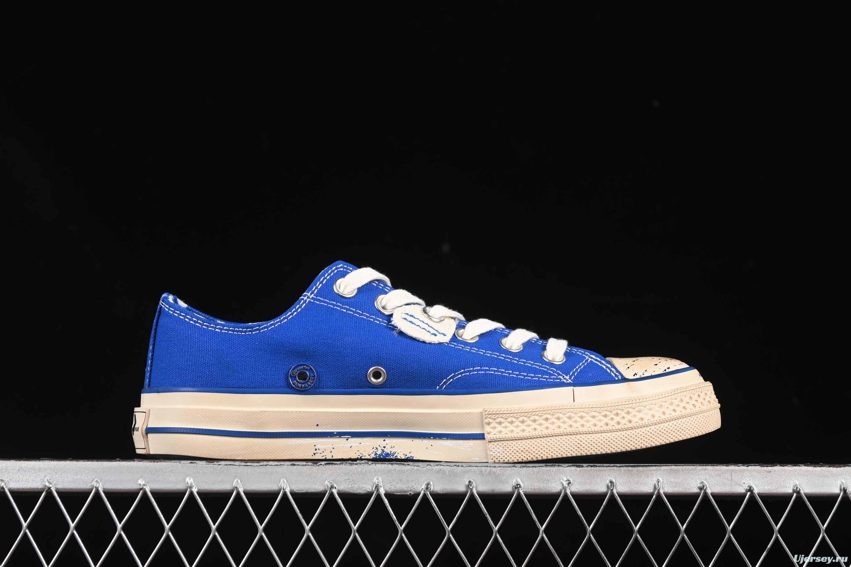 Ader Error x Converse Low Top Casual Canvas Sneakers with Special Pattern Print and Transparent Sole - A05352C