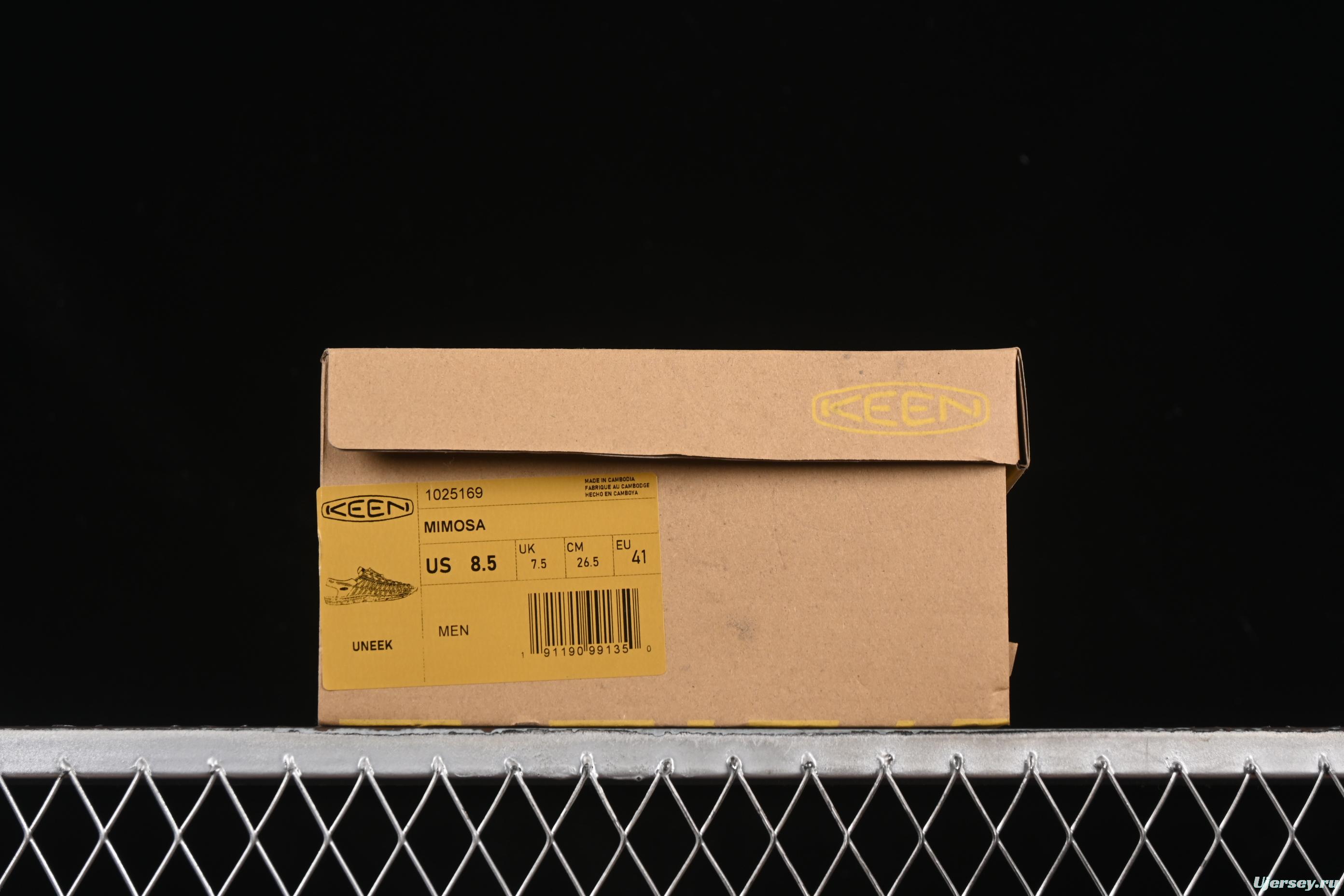 Keen Uneek Flat-M Woven Elastic Strap Casual Outdoor Water Sandals for Hiking and Wading - 1025169 MIMOSA