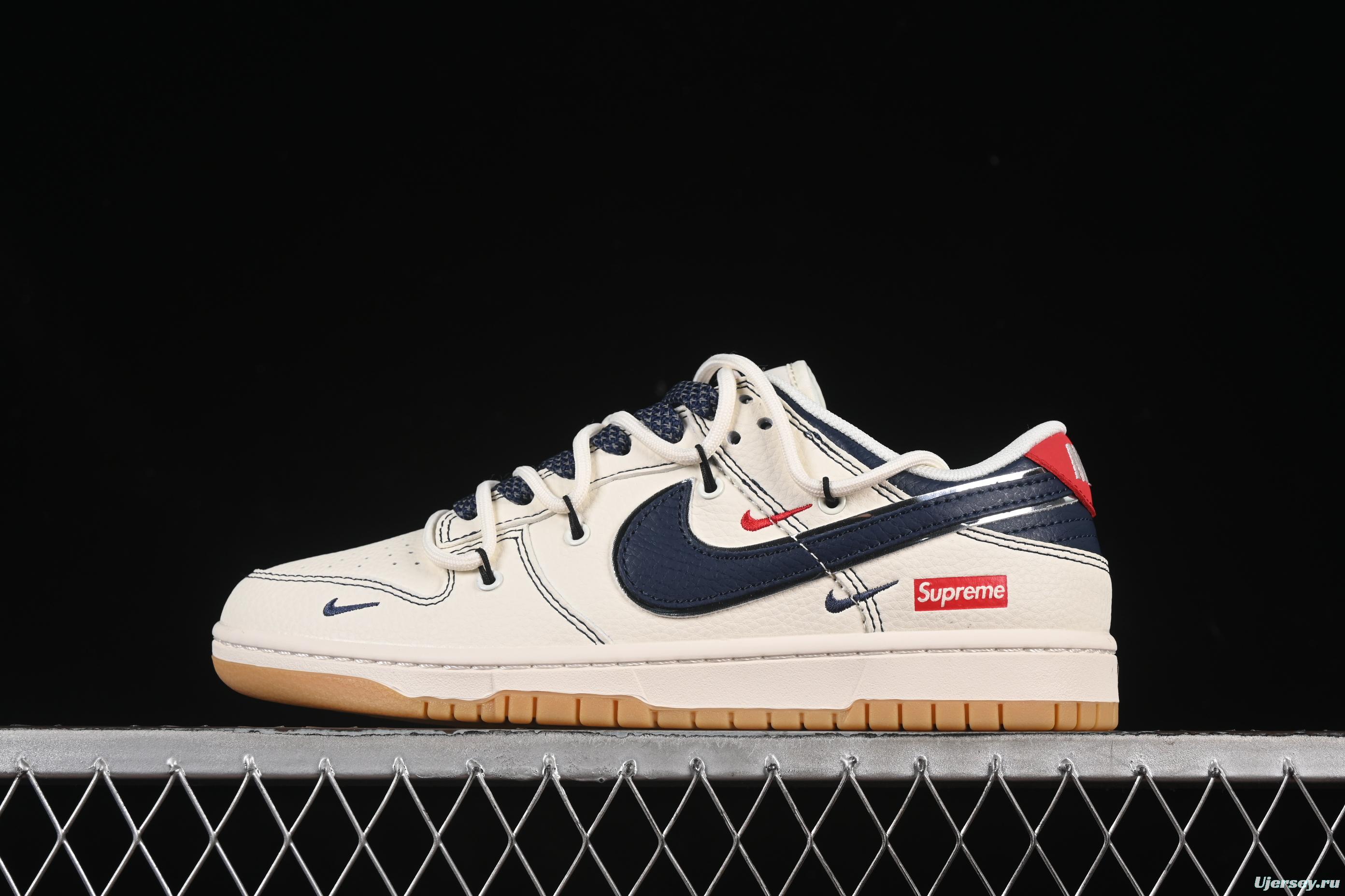 Nike SB Dunk Low Sup Collaboration Strap Blue Swoosh Anniversary Custom Low-Top Casual Skate Shoes - FC1688-217