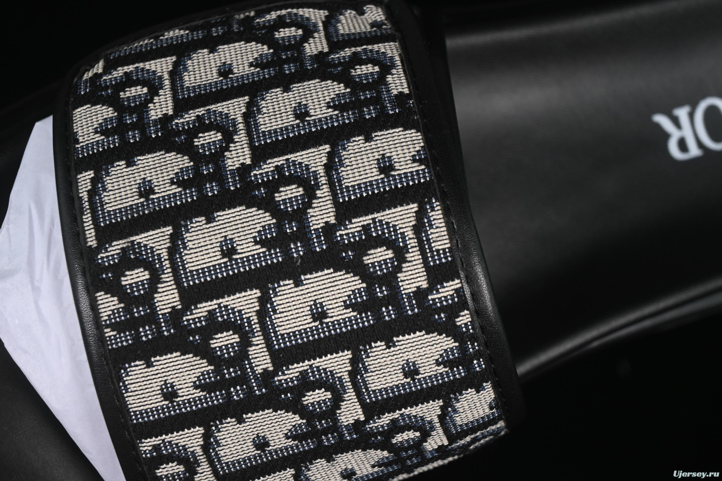 Dior Aqua Summer Men's Platform Casual Sandals with Oblique Print and Leather Accents - 3SA126ZSA