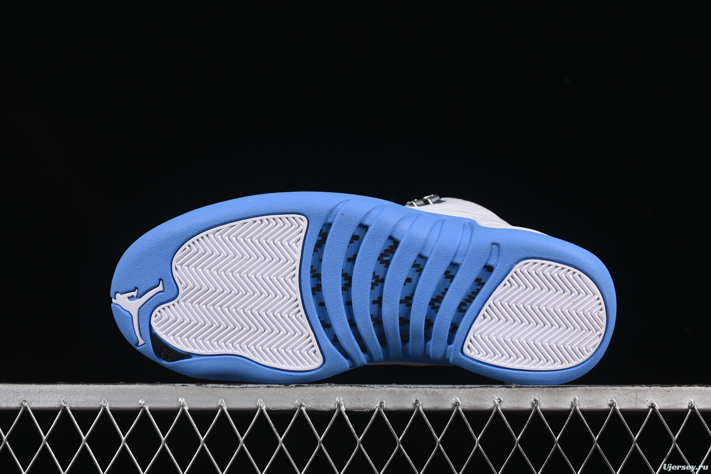 Nike Air Jordan 12 Retro Basketball Shoes in White University Blue - CT8013-112