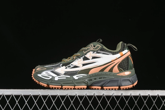 Off-White Be Right Low-Top Lifestyle Sneakers in White Green Orange - C.D4