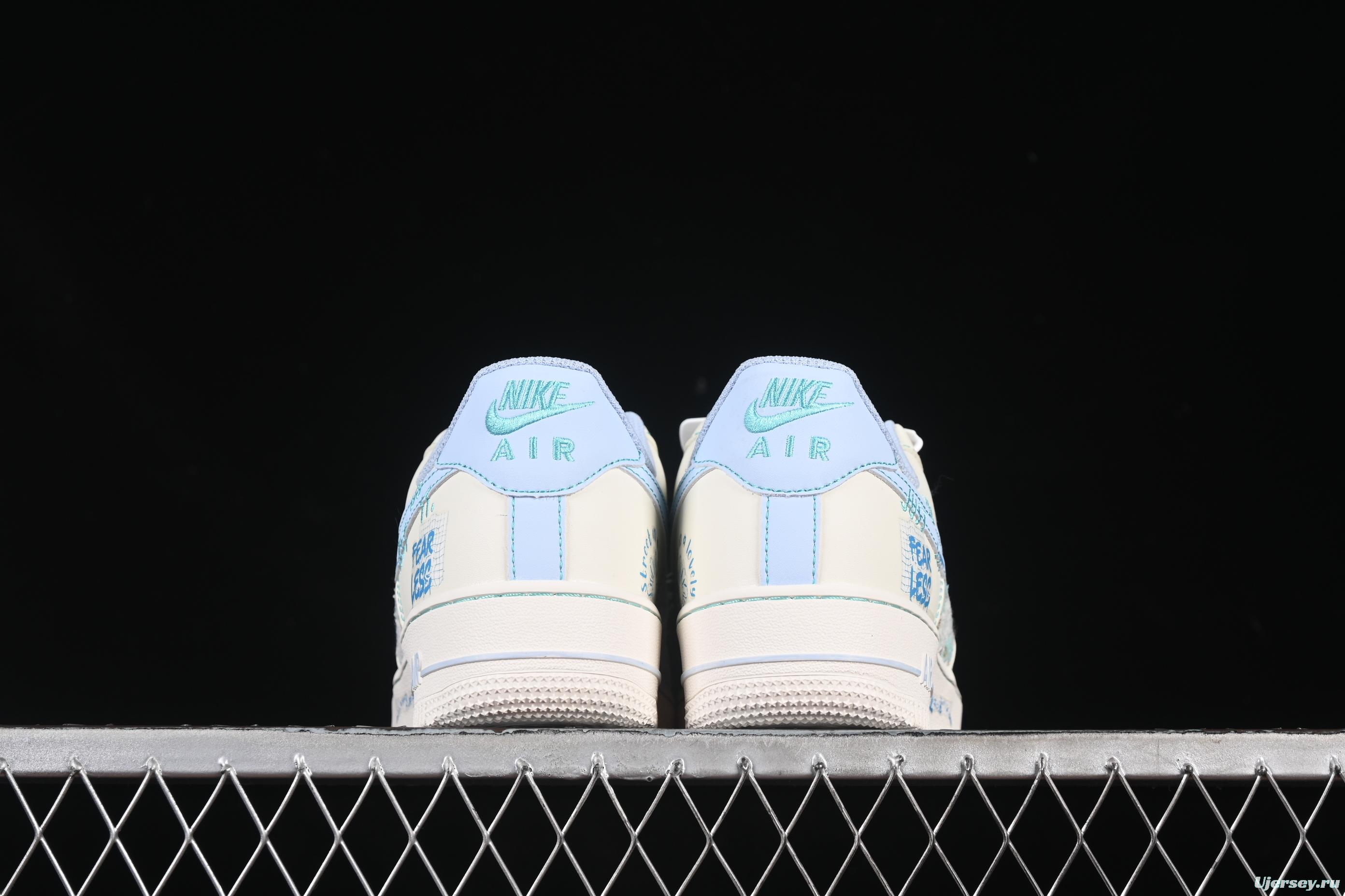Nike Air Force 1'07 Low "Love Words" Casual Sneakers with Blue Romantic Design - FJ7740-510