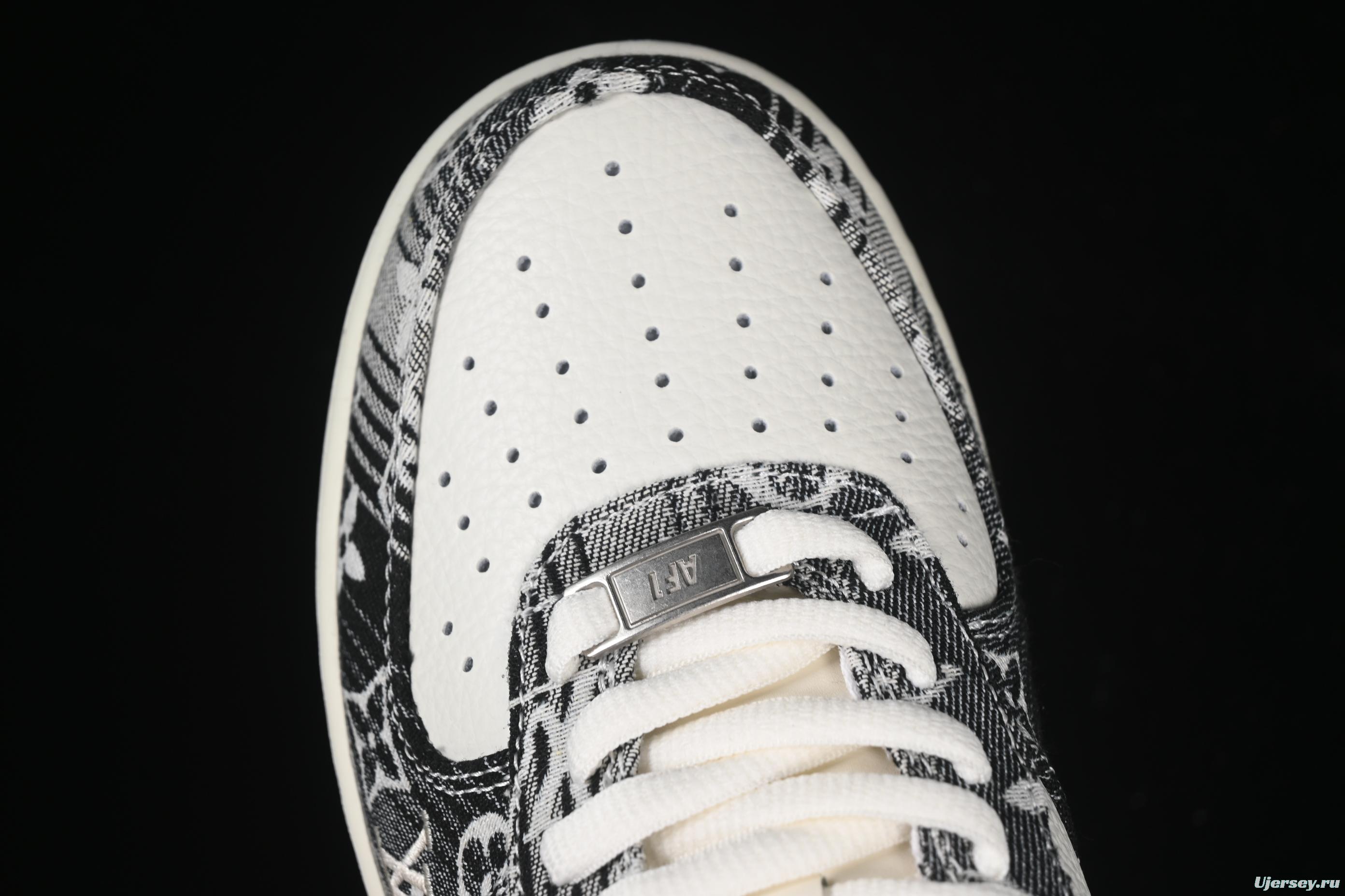 Nike Air Force 1 '07 Low LV Collaboration Grey Black Denim Casual Sneakers - SC9207-539