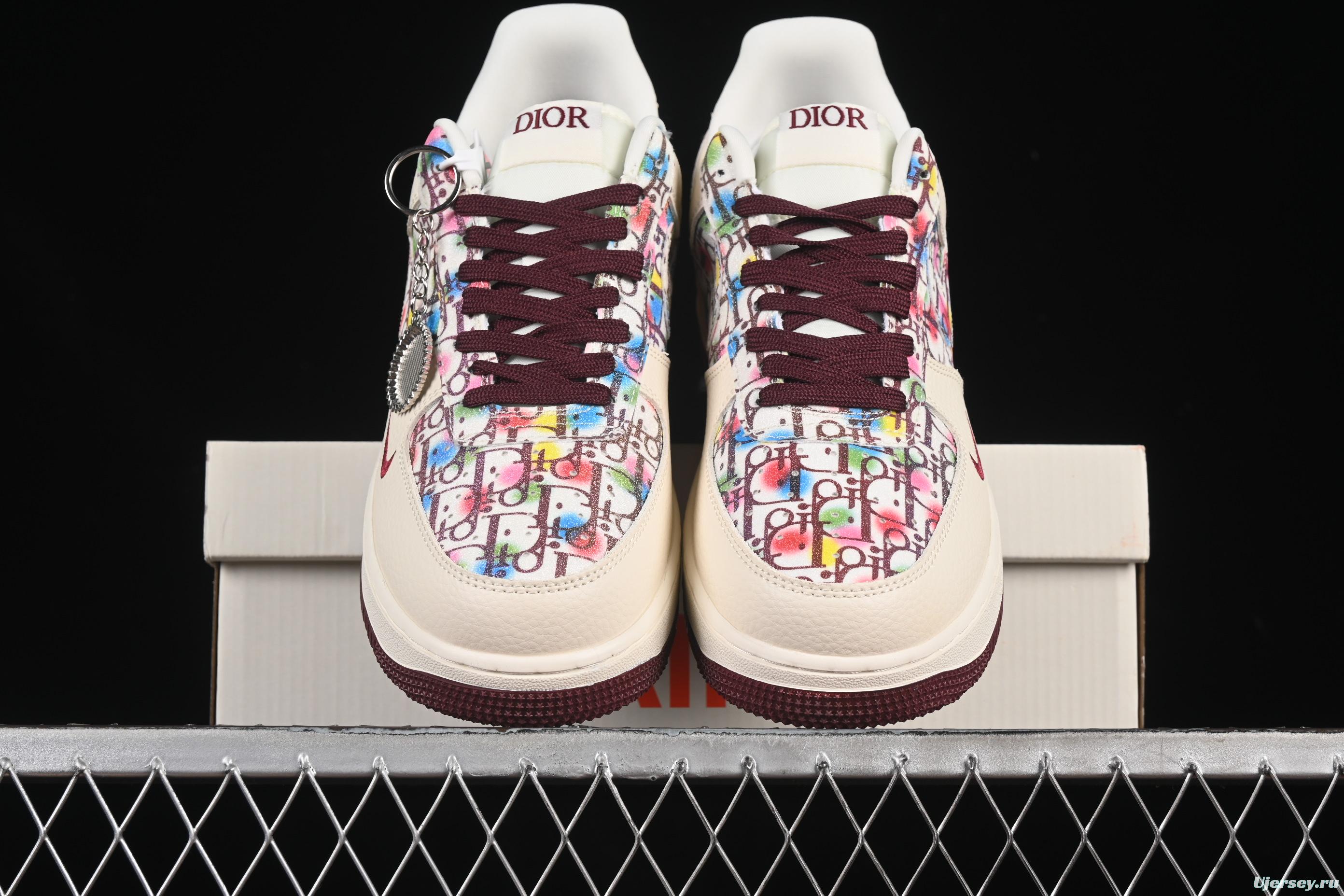Nike Air Force 1'07 Low Dior Collaboration Floral Embroidery Casual Sneakers - DF0188-063