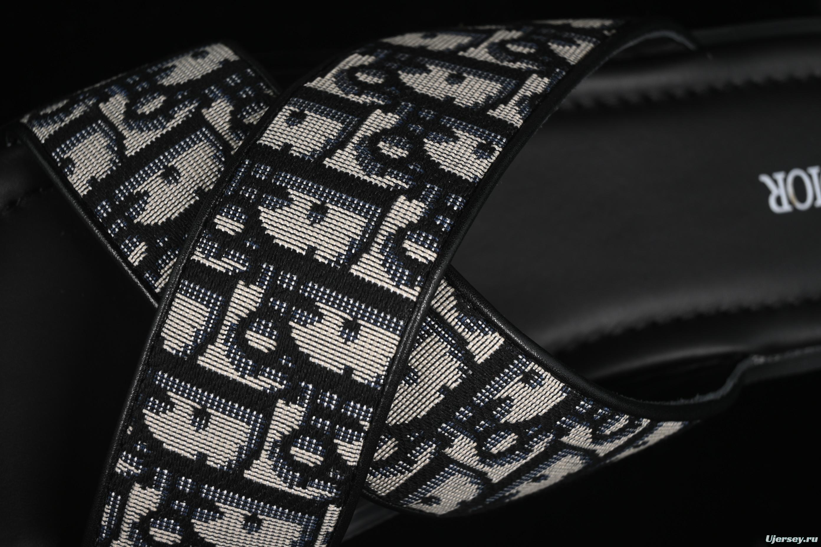 Dior Alias Oblique Summer Men's Slip-On Loafers with Cross Strap Design - 3SA126ZSA