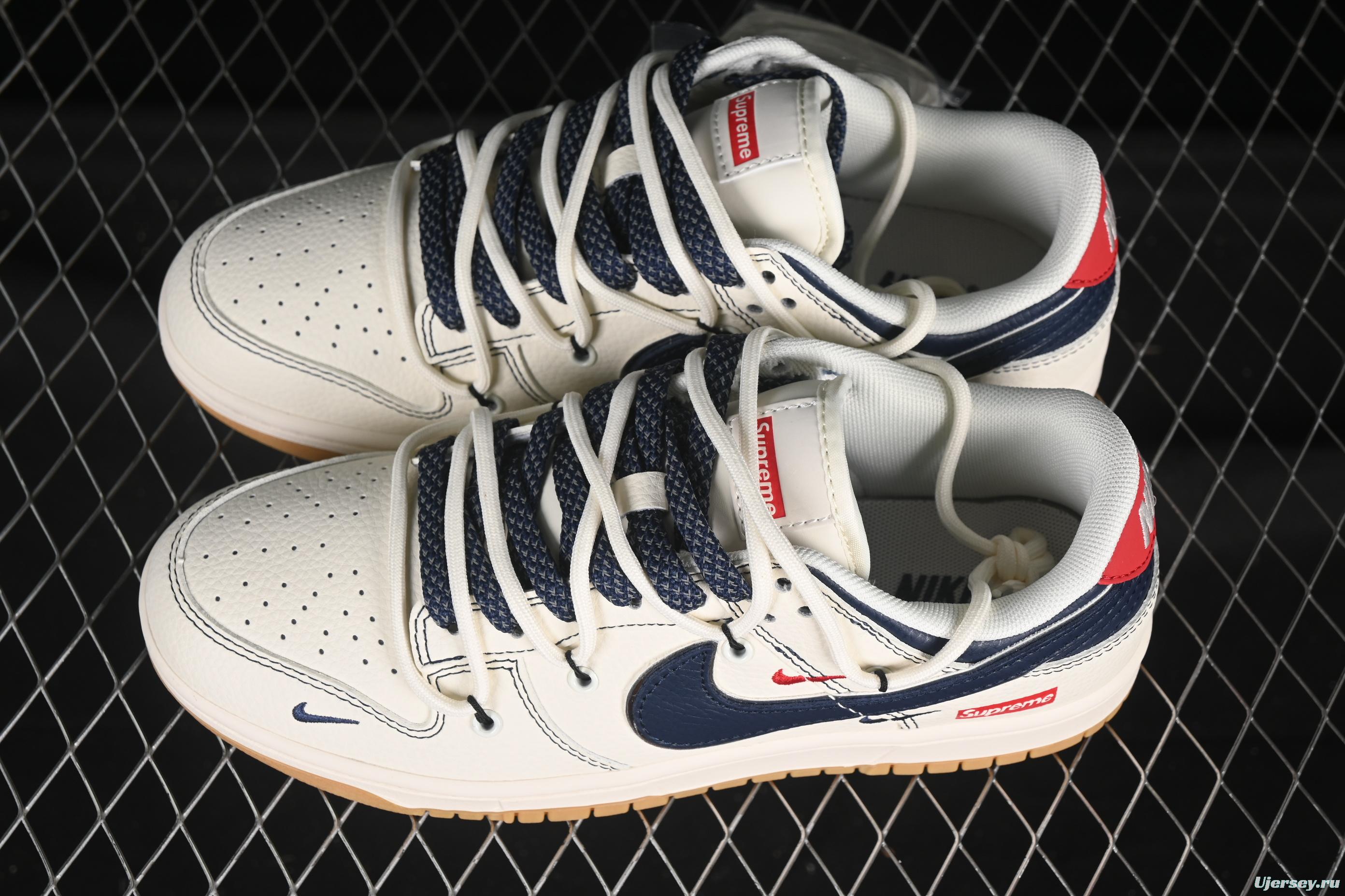 Nike SB Dunk Low Sup Collaboration Strap Blue Swoosh Anniversary Custom Low-Top Casual Skate Shoes - FC1688-217