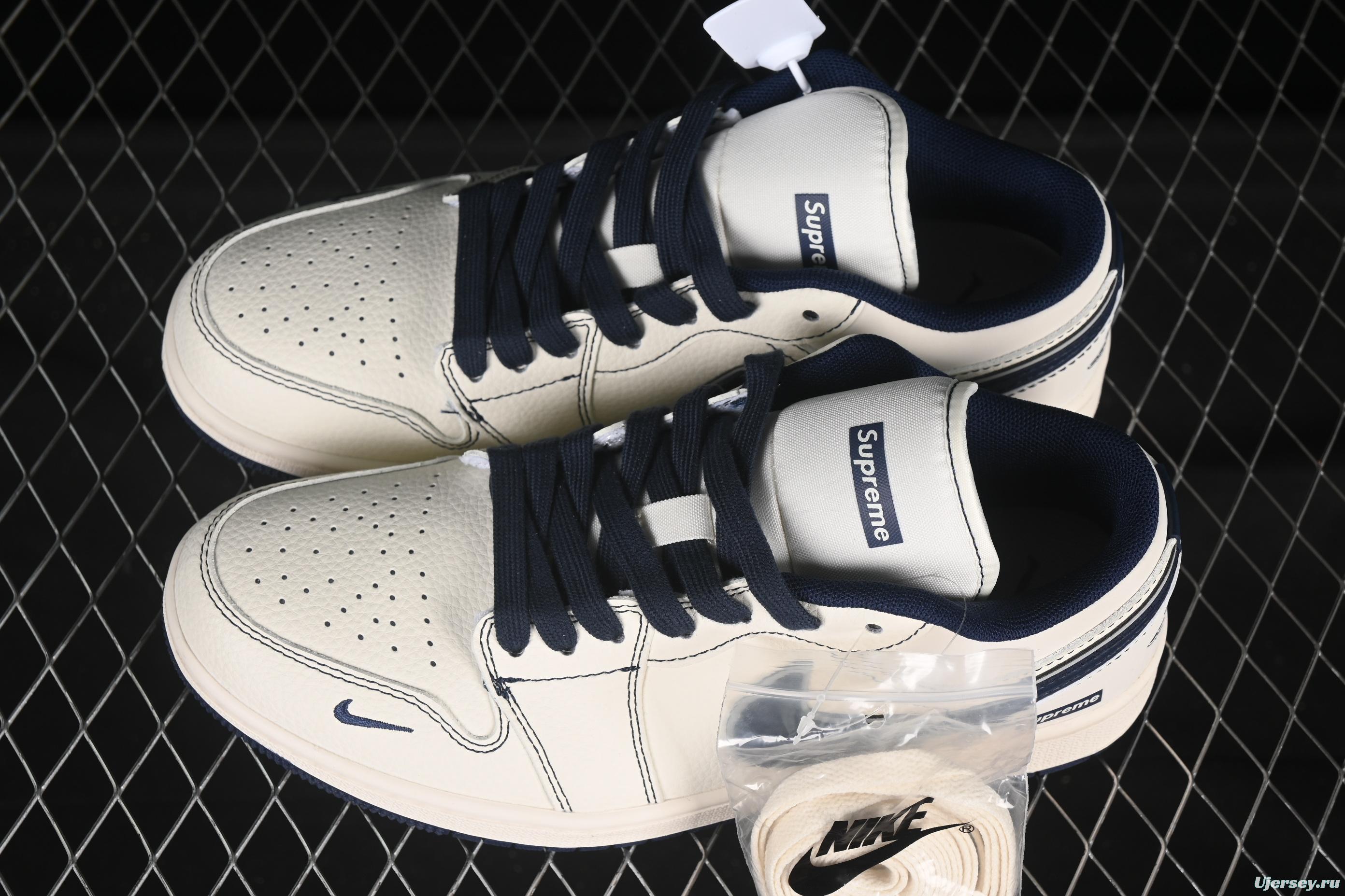 Nike Air Jordan 1 Low Supreme Collaboration Retro Basketball Shoes - XX3168-176