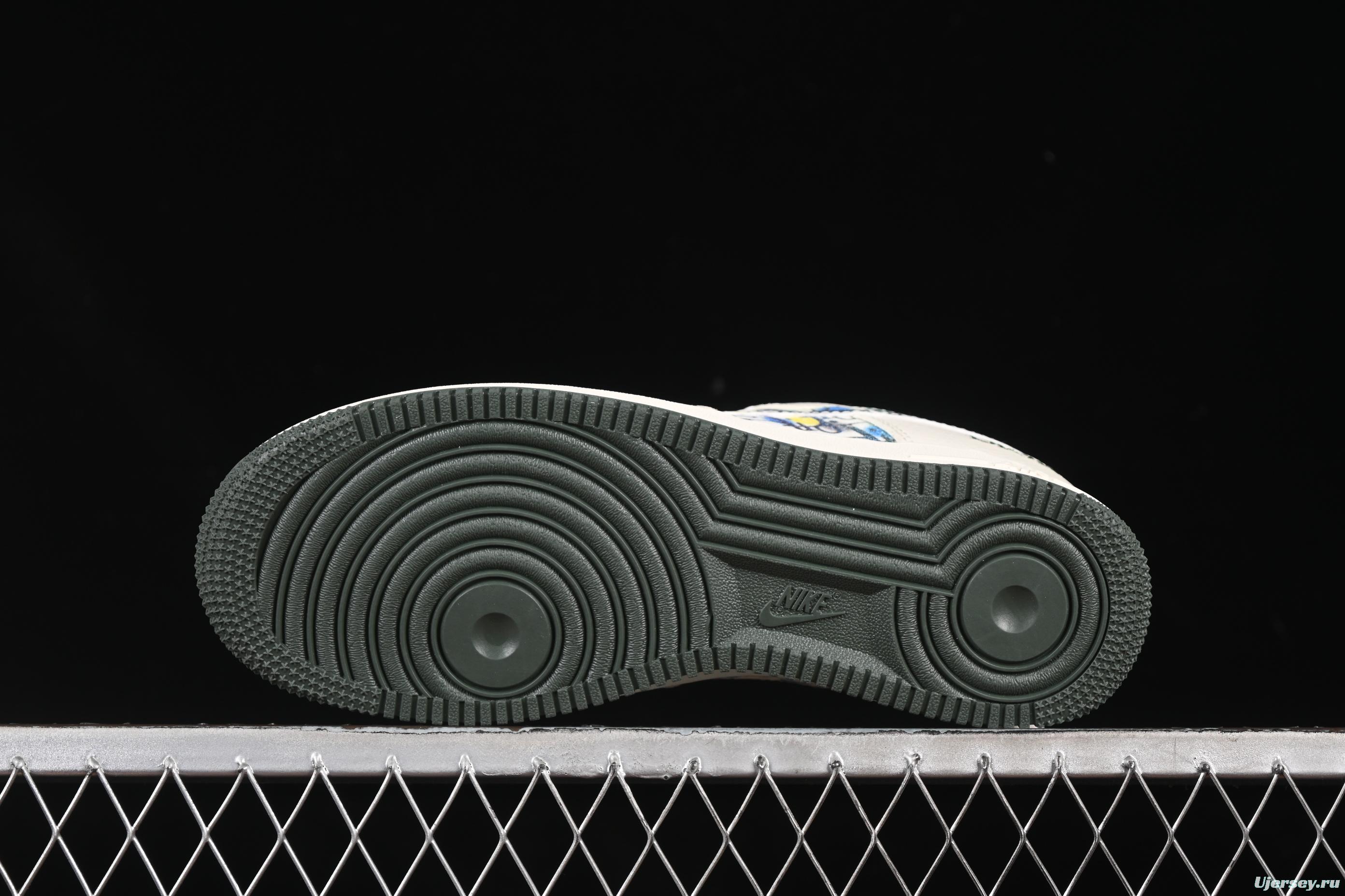 Nike Air Force 1 '07 Low Dior Collaboration Beige Green Floral Casual Sneakers - DF0188-065