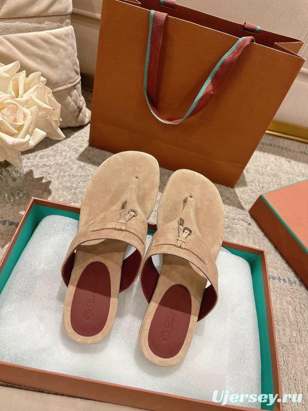 2025 Slippers LP Beige Suede Thong Sandal LY00250