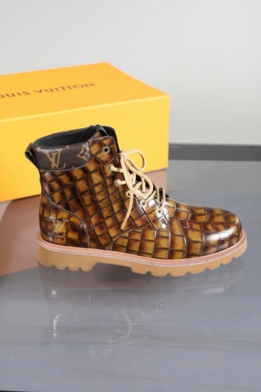 2024 Men Louis Vuitton Brown Leather Casual High-top MJ00470