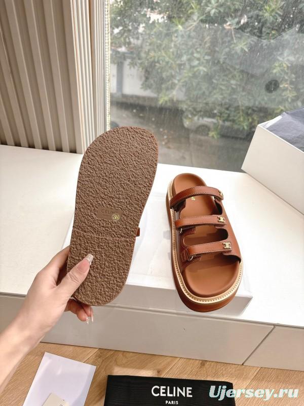 2025 CELINE Brown Leather Sandals