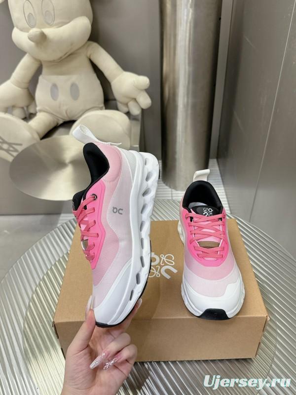 2025 Women Loewe Pink White Mesh Leather Sneakers