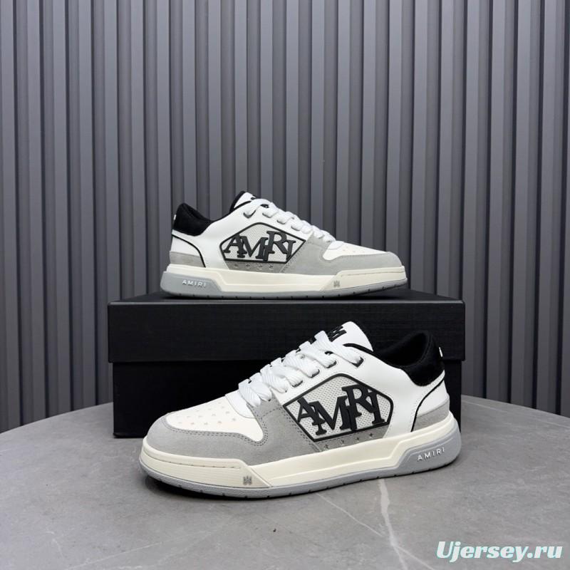 2025 Unisex Amiri White Black Suede Leather Sneakers MJ00360