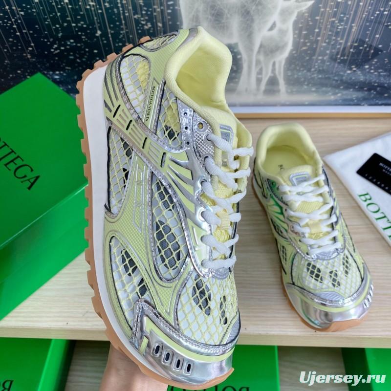 2025 Unisex BV Yellow Silver Mesh Rubber Running Sneakers LY0000