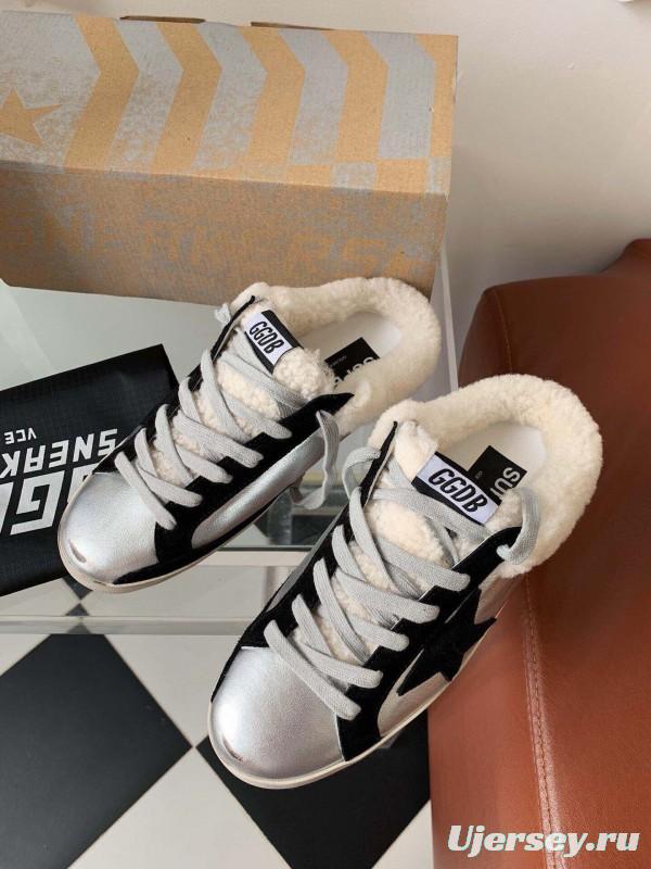 2024 Slippers GGDB White Black Leather Shearling Slippers MJ00280