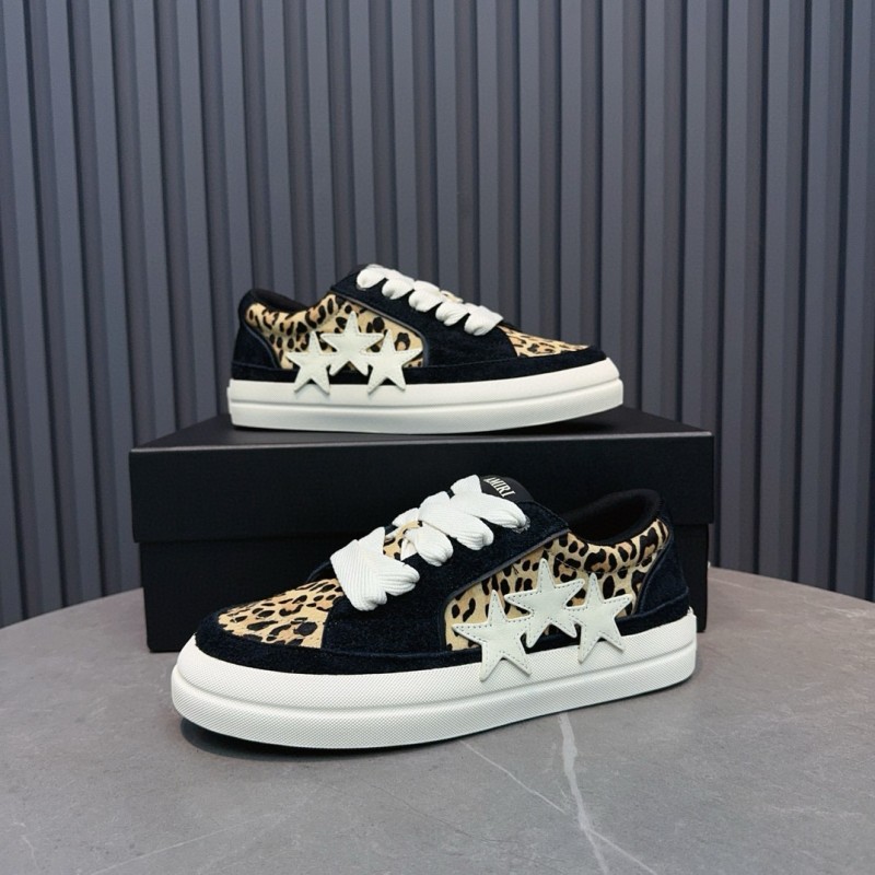 2024 Women Amiri Black Leopard Suede Leather Sneakers MJ00300