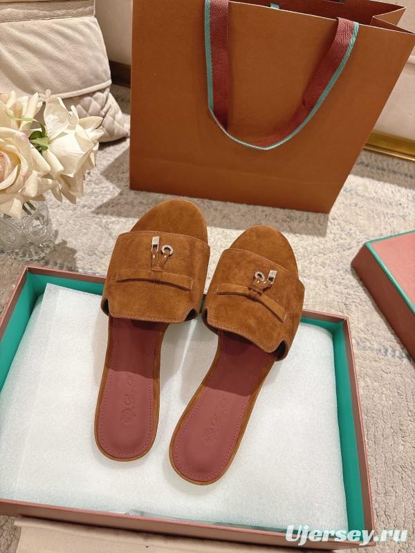 2025 LP Brown Suede Slippers