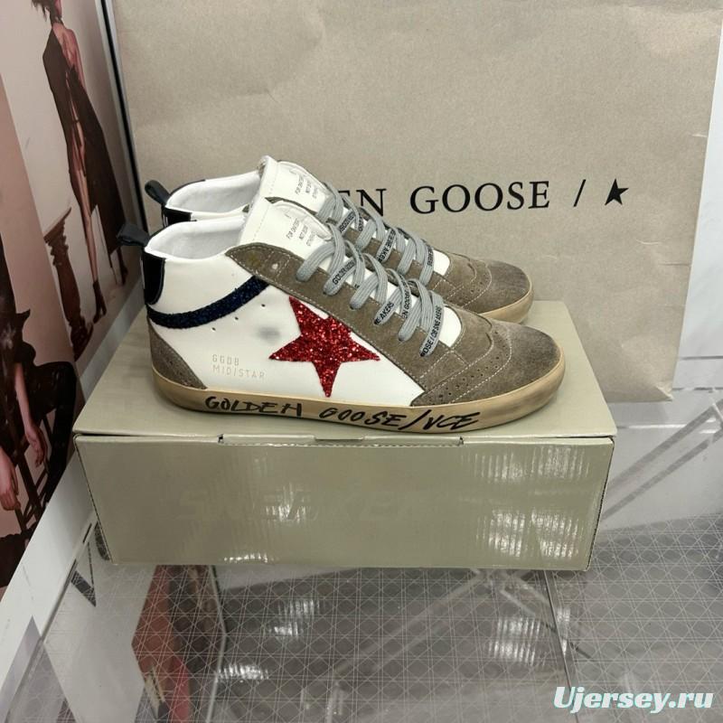 2024 Unisex GGDB White Red Glitter Suede Leather Sneakers MJ00300