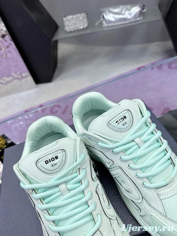 2024 Unisex Dior Stone Island Mint White Mesh B30 Sneakers MJ00330