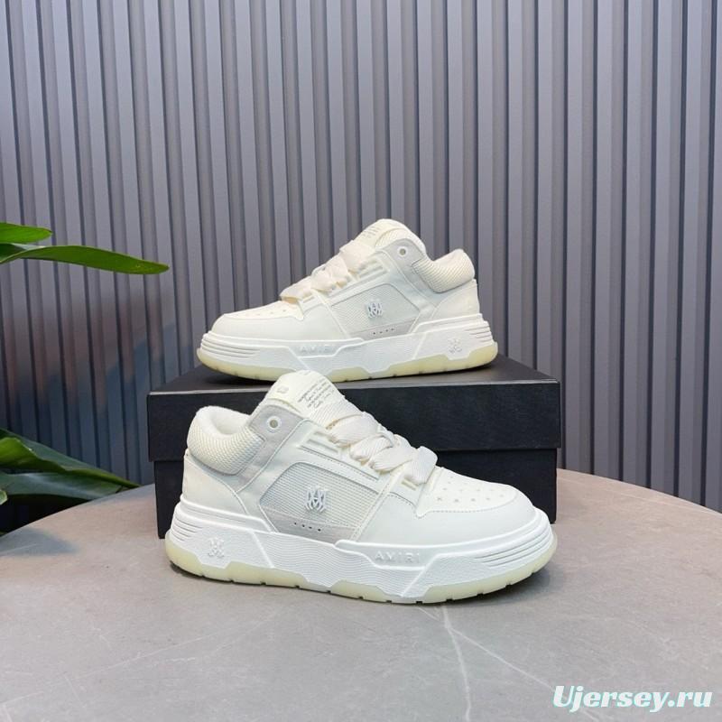 2024 Unisex Amiri White Leather Sneakers MJ00360