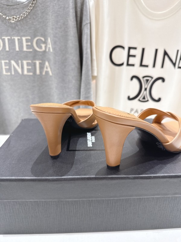 2025 Women Yves Saint Laurent Beige Leather High Heels