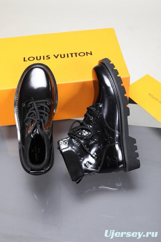 2024 Men Louis Vuitton Black Calfskin Leather Casual High-Top MJ00470