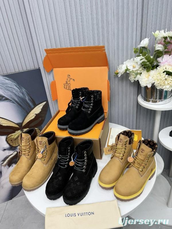 2024 Unisex Louis Vuitton Brown Waterproof Leather Ankle Boots Monogram MJ00450