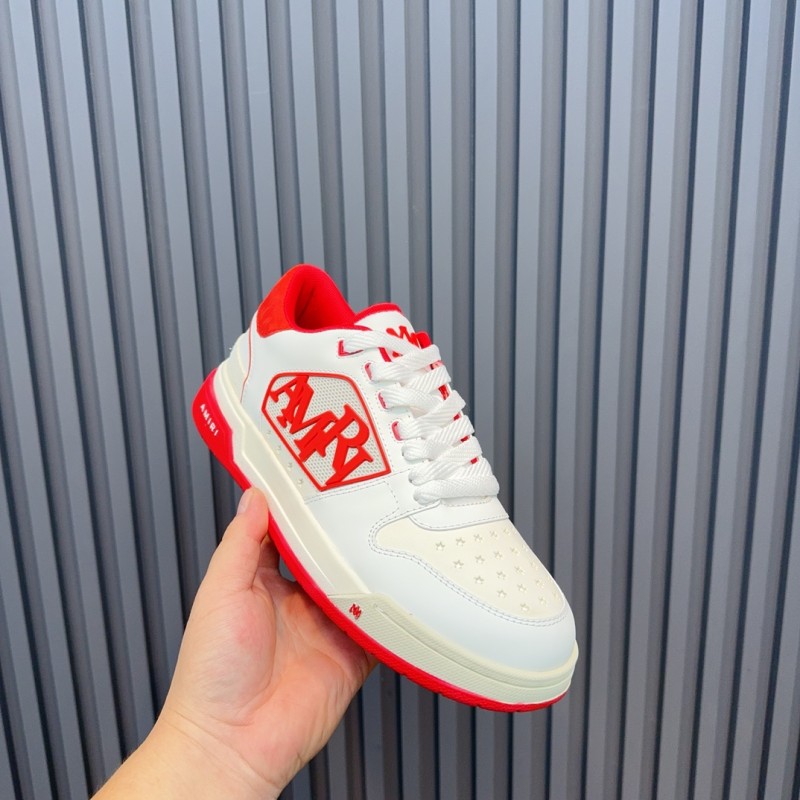 2025 Unisex Amiri White Red Leather Sneakers MJ00360