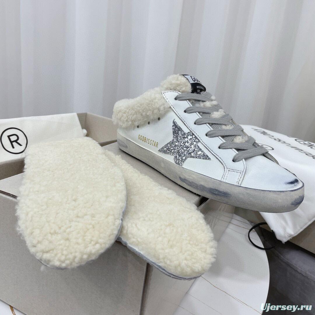 2024 Slippers GGDB White Grey Shearling Slippers MJ00280