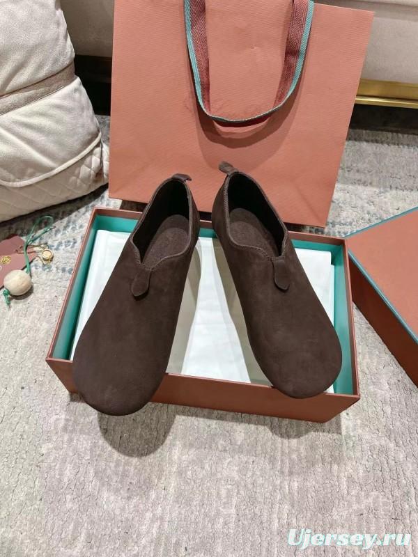 2025 Women LP Dark Brown Suede Loafers LY00300