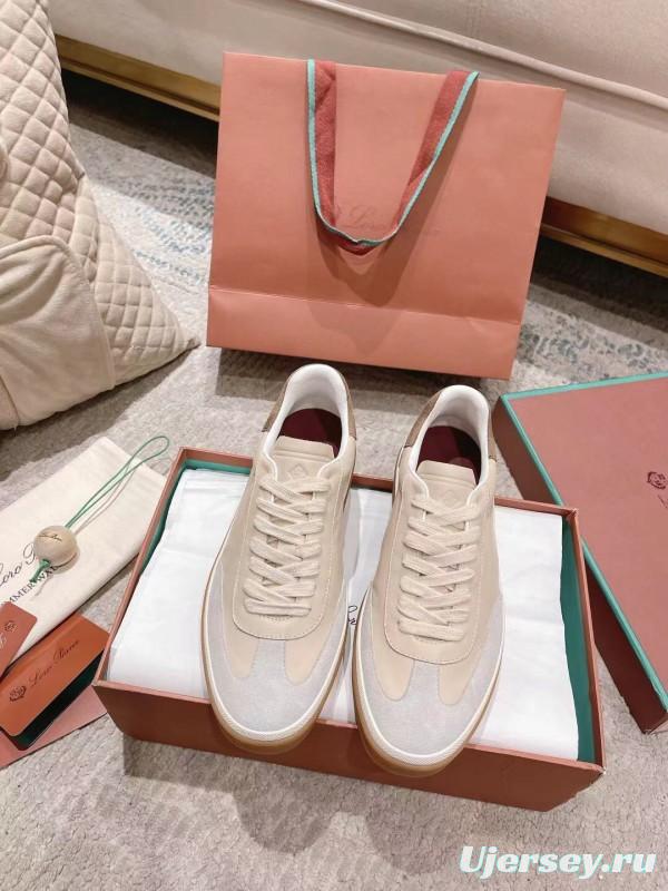 2025 Unisex Le Parmentier White Beige Soft Cow Leather Sneakers Advanced Craftsmanship LY00320(F)/LY00330(M)