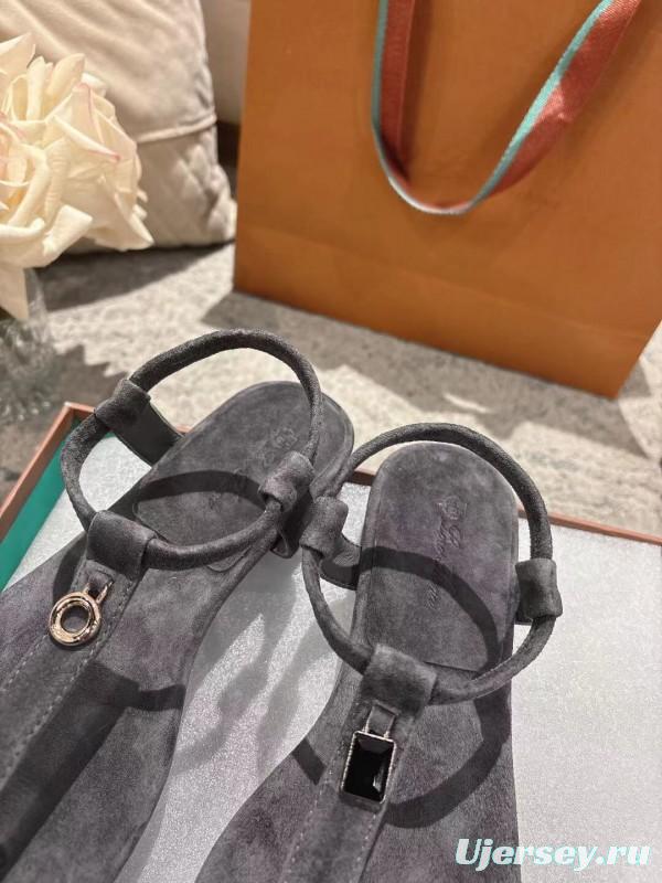 2025 LP Gray Suede Sandals