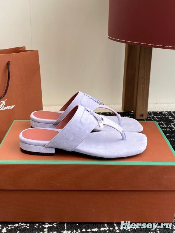 2025 Women Le Parmentier Lavender Suede Slippers KFY00280
